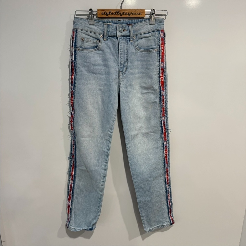 Anthropologie Pilcro The Vintage Straight Jeans Boho Embroidered - Picture 5 of 13